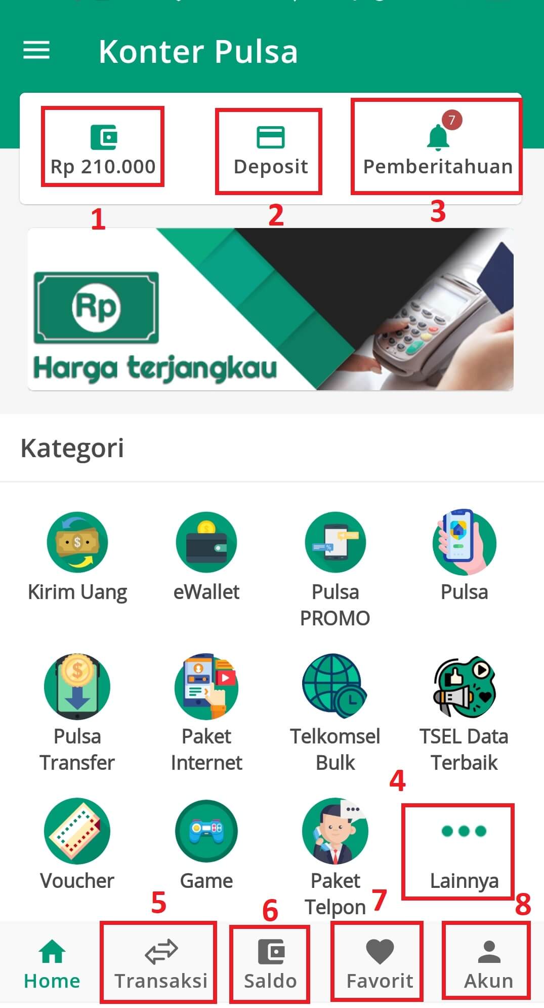 Mengenal Menu Menu Aplikasi Konter Pulsa