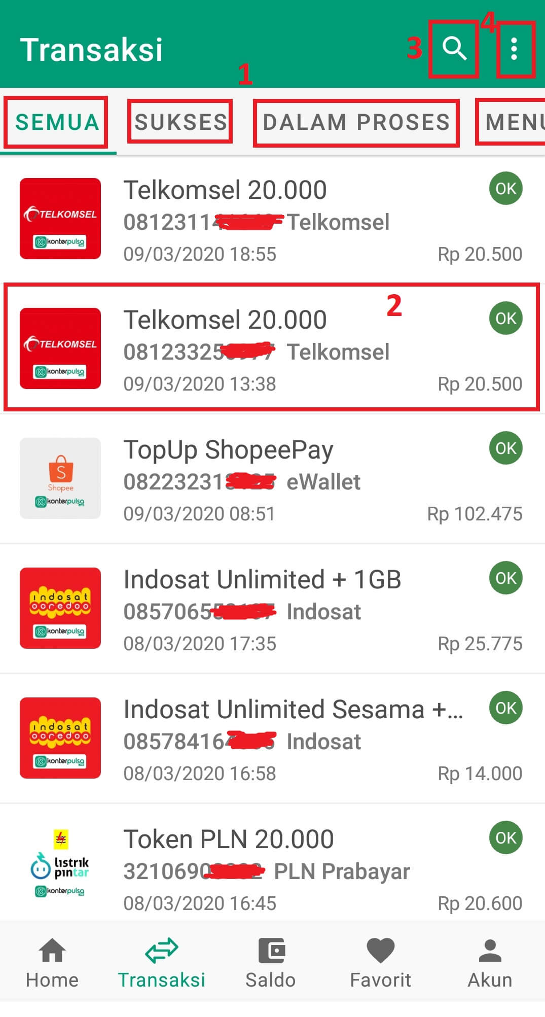 Mengenal Menu Menu Aplikasi Konter Pulsa